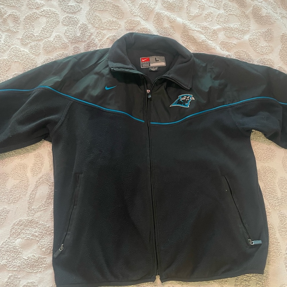 Carolina Panthers Throwback Nike zip up jacket coat. Size large.